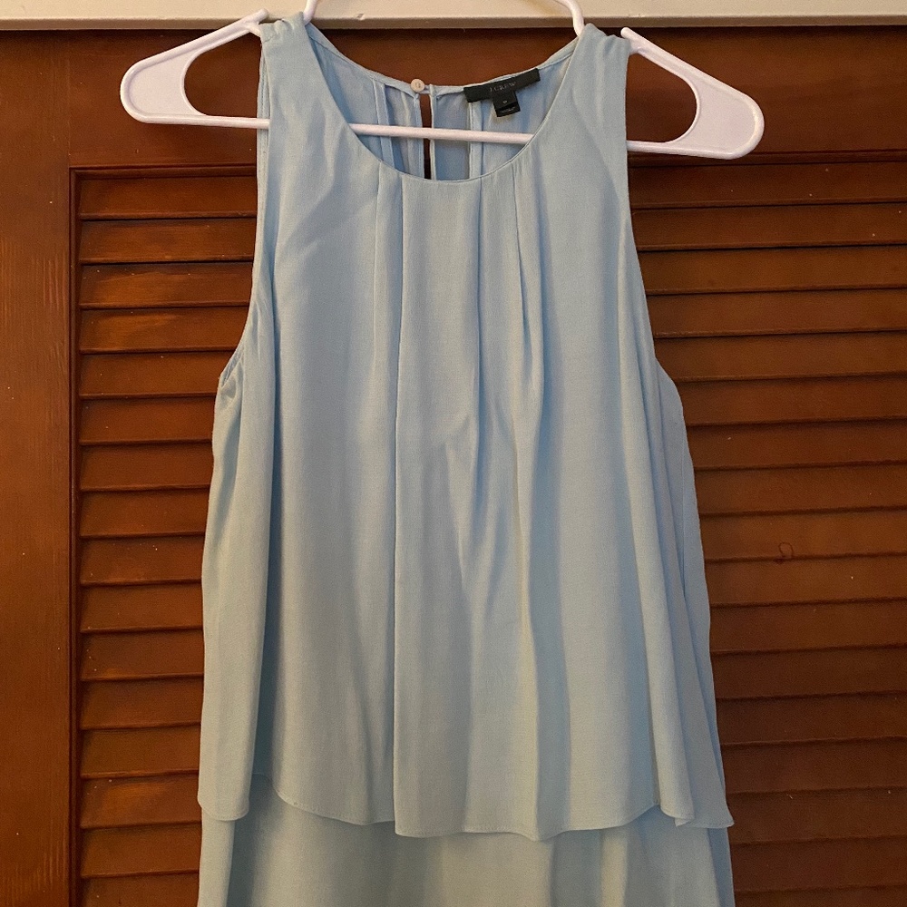Vintage J. Crew light blue sleeveless blouse